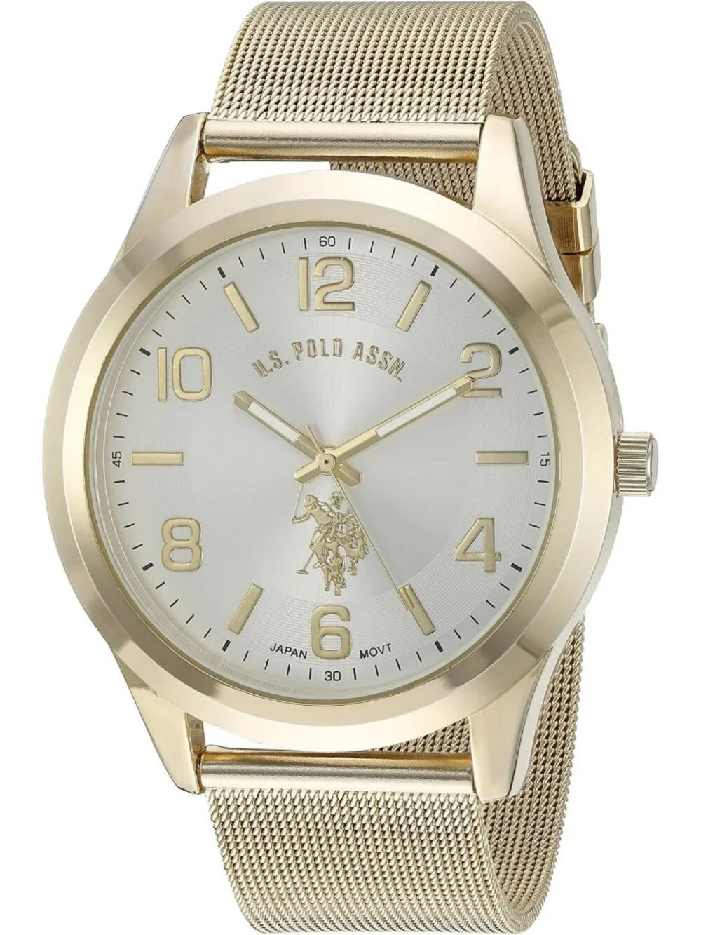 Men's Gold Classic Quartz Metal and Alloy Mesh Band Analog-Quartz Wrist Watches